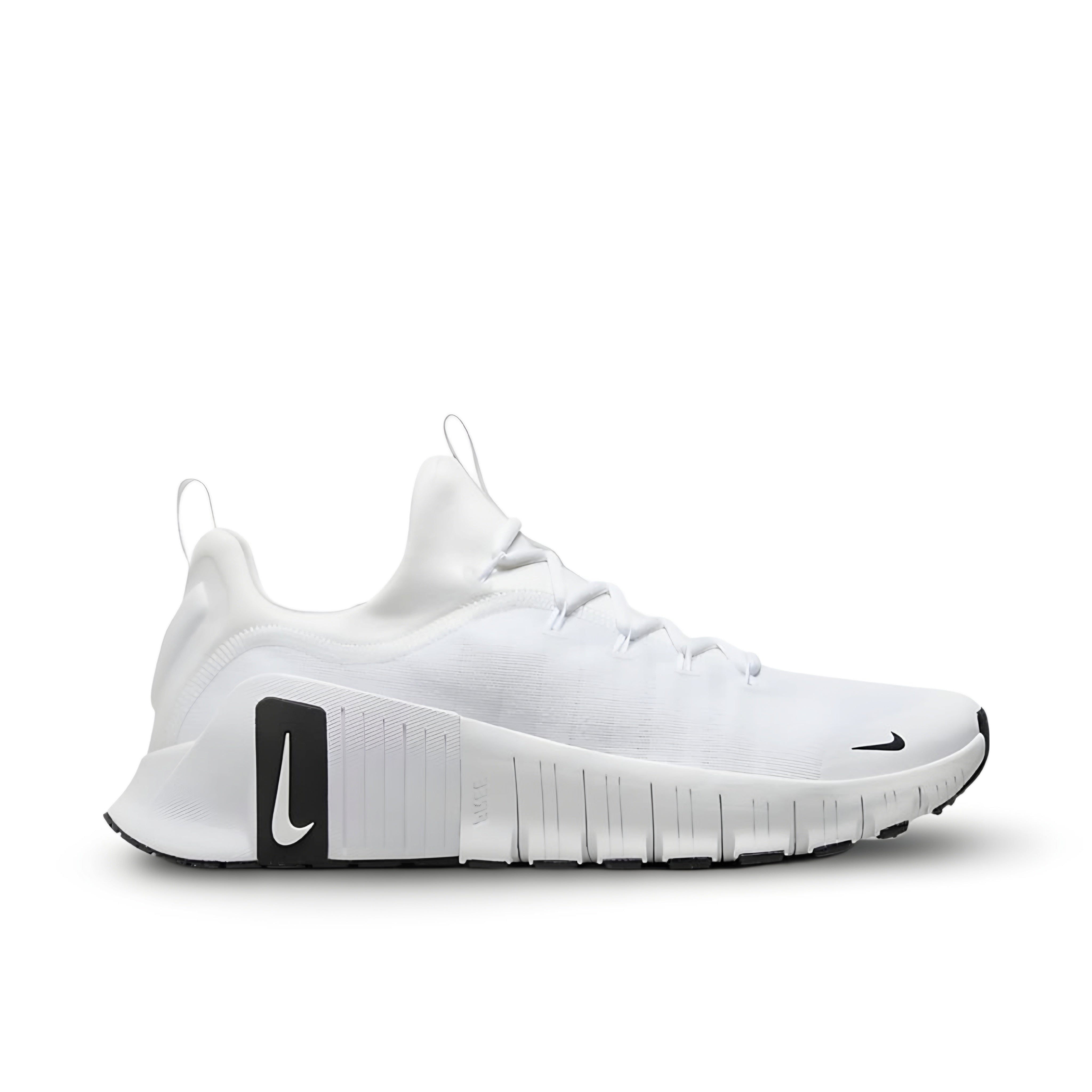 Nike Free Metcon 6 "White/White/Black" Shoes.